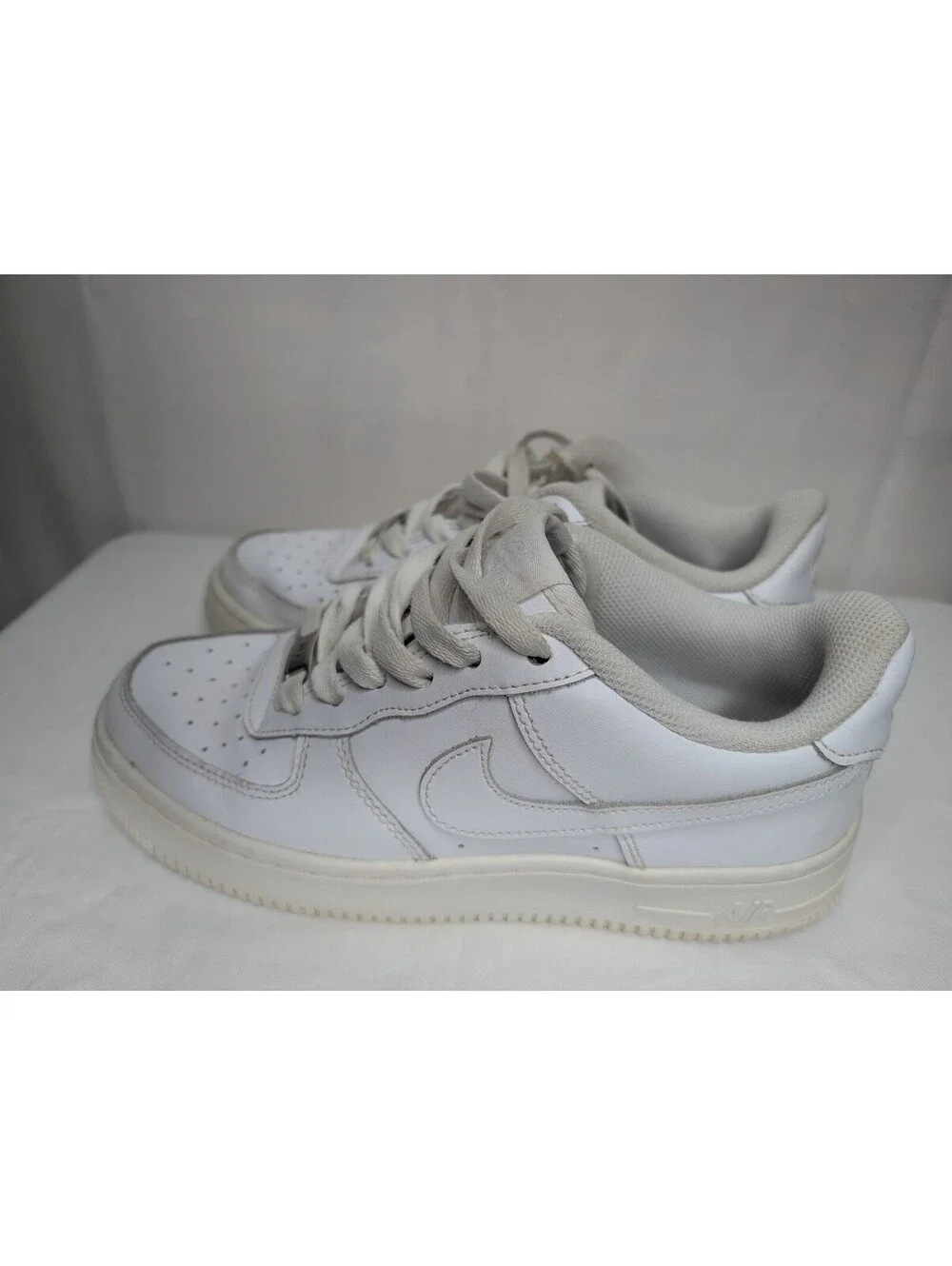 Nike Air Force 1 White Leather Sneakers 5Y